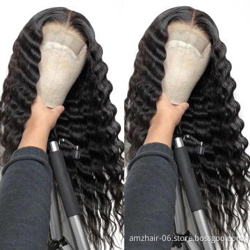 Loose Deep Lace Front Wig Mink Brazilian Virgin Cuticle Aligned Human Hair Full Hd Lace Closure Wig Pre Plucked With Baby Hair